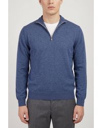Brunello Cucinelli - Wool Zip Sweater - Lyst