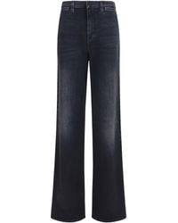 Gucci - Stretch Cotton Jeans With Web Stripe - Lyst