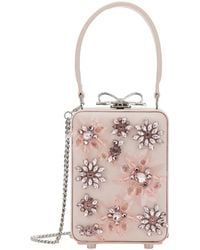 Self-Portrait - Clutch Bag With All-Over Floral Details And Metallic Bow - Lyst