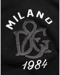 Dolce & Gabbana - Black Cotton Milano1984 Print Hoodie Sweater - Lyst