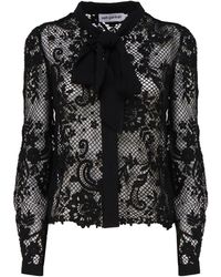 Self-Portrait - Lace Shirt With Floral Pattern - Lyst