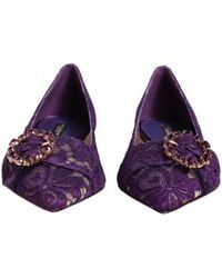 Dolce & Gabbana - Taormina Lace Crystal Loafers Shoes - Lyst