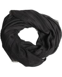 Dolce & Gabbana - Black Silk Wool Fringed Men Lace Stole Scarf - Lyst