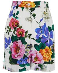 Dolce & Gabbana - Shorts With Floral Motif - Lyst