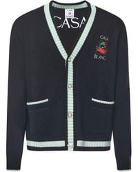 CASABLANCA - Casa Mountain Temple Wool Cardigan<Br - Lyst
