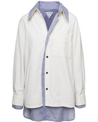 Bottega Veneta - Relaxed Fit Double Layer Shirt In Cotton Woman - Lyst
