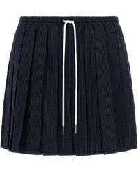 Thom Browne - Drawstring Pleated Mini Skirt - Lyst