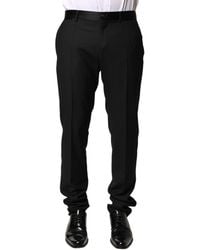 Dolce & Gabbana - Wool Mid Waist Dress Trousers Pants Virgin Silk Polyester - Lyst