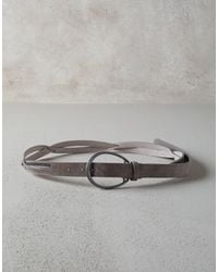 Brunello Cucinelli - Ice Suede Belt Oval Buckle - Lyst