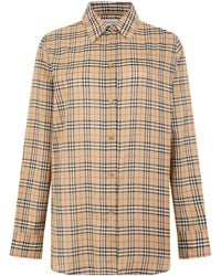 Burberry - Long-Sleeved Checked Shirt Cotton - Lyst
