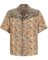 Valentino - Short-Sleeve Floral And Leopard Print Shirt Silk - Lyst