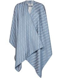 Fendi - Poncho Ff Jacquard Wool And Silk Capes - Lyst