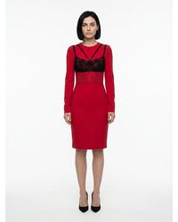 Dolce & Gabbana - Bordeaux Elastane Cocktail Dress - Lyst