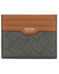 Ferragamo - Monogram Leather Cardholder Calf Bos Taurus Wallet - Lyst