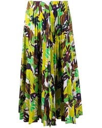 Valentino - Monkey Forest Pleated Midi Skirt - Lyst