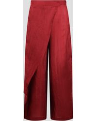 THE ROSE IBIZA - Wrap Silk Trousers - Lyst