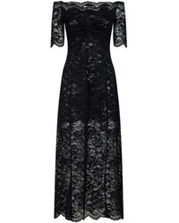 Rabanne - Layered Stretch Lace Off-The-Shoulder Maxi Dress - Lyst