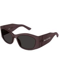 Balenciaga - Sunglasses Cat Eye Full Rim, Transparent Dark Muave Frame And Lens Bb0329S004 - Lyst