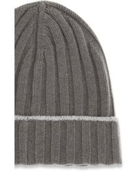 Brunello Cucinelli - Beanie Hat Cashmere Army Washed - Lyst