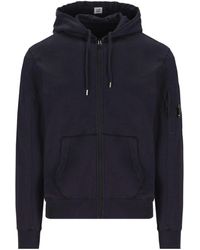 C.P. Company - Lens-Detailed Drawstring Zip-Up Hoodie - Lyst