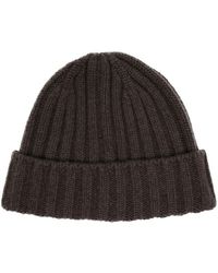 Brunello Cucinelli - Dark Wool Knit Hat - Lyst