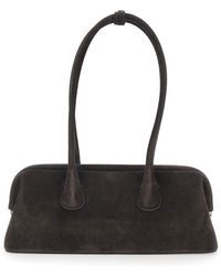 OSOI - Shoulder Bag Boat Wide With Round Handles Suede For Cow - Lyst