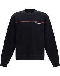 DSquared² - Cotton Crew Neck Sweatshirt With Logo Print Sweatshirts - Lyst
