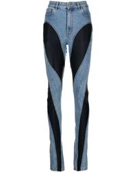 Mugler - Slim Jeans With Inserts - Lyst