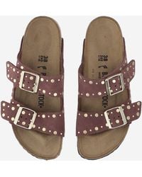 Birkenstock - Sandals Arizona Rivet Suede Leather And Cork - Lyst
