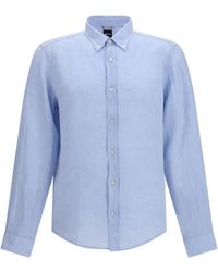 BOSS - Regular-Fit Linen Shirt - Lyst