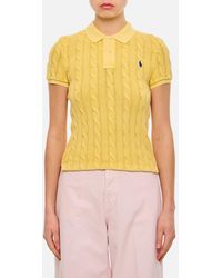 Ralph Lauren - Cable Knit Polo Shirt - Lyst