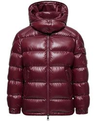 Moncler - Doudoune En Nylon Laqué Maire Bordeaux Down Jackets - Lyst