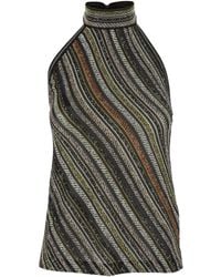 Missoni - Striped Sequined Halterneck Top - Lyst