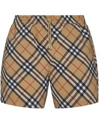 Burberry - Check Print Swim Shorts - Lyst