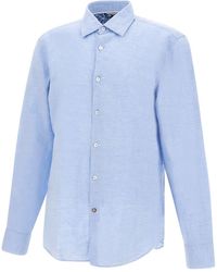 BOSS - C-Hal-Kent Cotton And Linen Shirt - Lyst