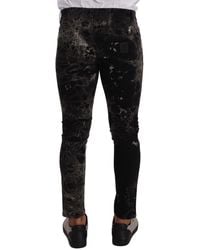 Dolce & Gabbana - Slim Fit Patterned Skinny Jeans - Lyst