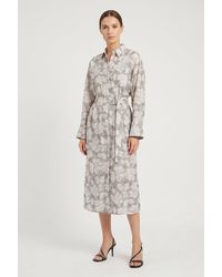 Brunello Cucinelli - Light Silk Shirt Dress - Lyst