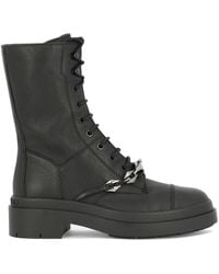 Jimmy Choo - Anthracite Nari Lace-Up Leather Ankle Boots - Lyst