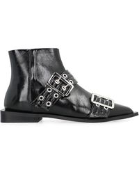 Ganni - Ankle Boots With Buckles - Lyst