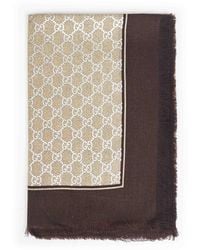Gucci - Laminated Gg Wool Shawl - Lyst