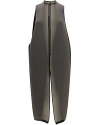 Rick Owens - Vest Long Wool And Shearling - Lyst