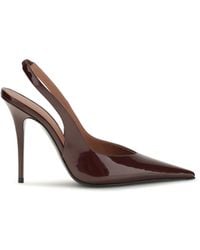 AMINA MUADDI - Anok Patent Leather Slingback Pumps Merlot - Lyst
