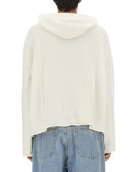 MM6 by Maison Margiela - Cropped Jersey With Logo Virgin Wool Jumpers - Lyst