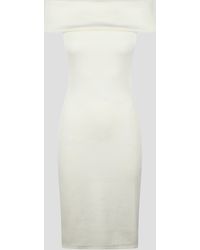 Bottega Veneta - Textured Nylon Off-The- Shoulder Dress - Lyst