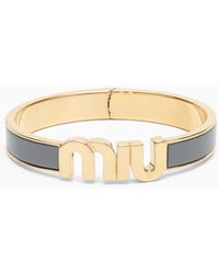 Miu Miu - \/gold Rigid Bracelet - Lyst