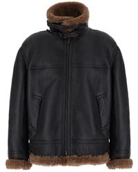 Saint Laurent - Jacket Shearling-Lined Leather Coat - Lyst