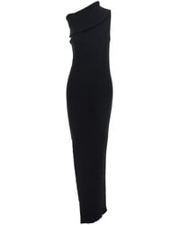 Rick Owens - One-Shoulder Rib Knit Dress With Playful Side Vent - Lyst