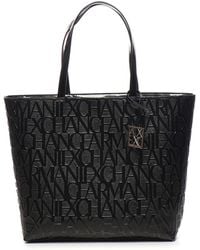 ARMANI EXCHANGE - Shopper Bag With All-Over Logo - Lyst