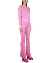 Versace - Jacquard Pants With Greek Print Silk Trousers - Lyst