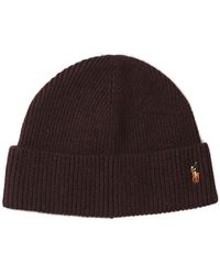 Polo Ralph Lauren - Pony Logo Embroidered Rib-knitted Beanie - Lyst